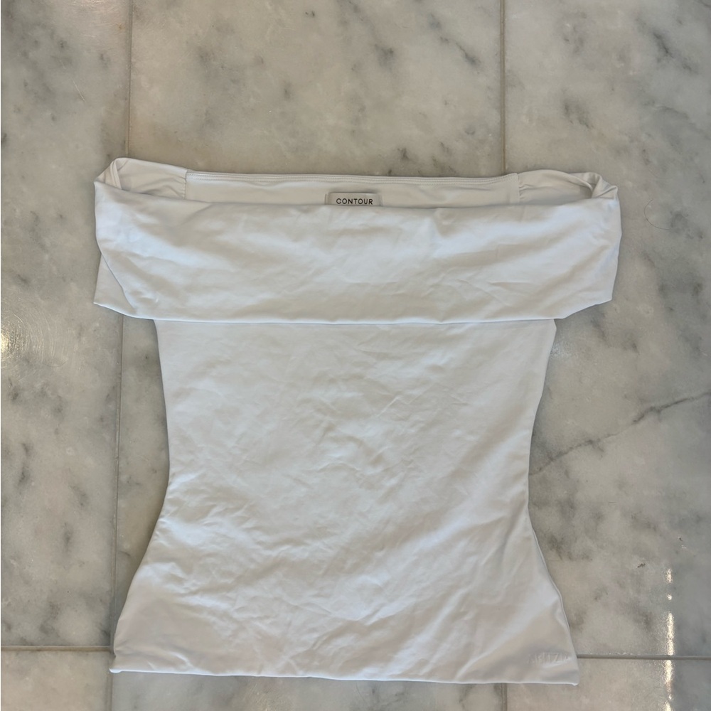 Aritzia Contour Off-Shoulder Top White